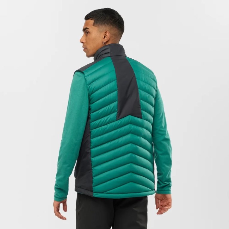 Green Salomon Essential Xwarm Down Men's Insulated Vests | IE RP5938